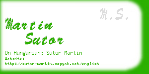 martin sutor business card